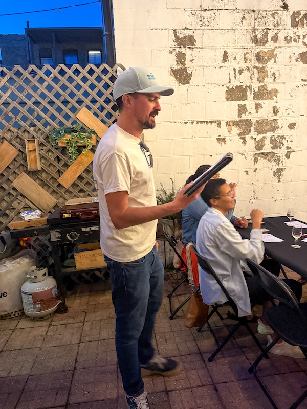 Trivia host in action